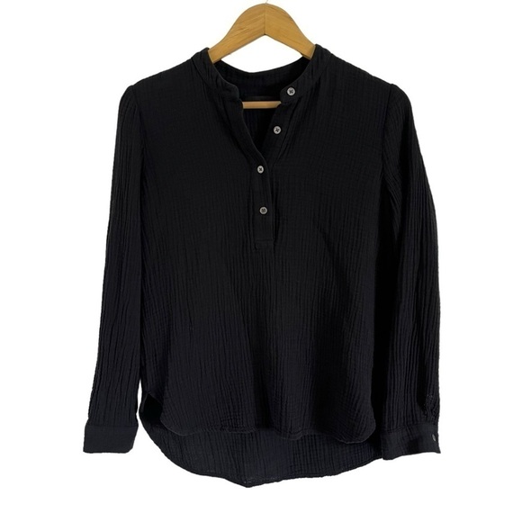 JENNI KAYNE Cypress Collarless Slub Cotton Shirt - Picture 3 of 9
